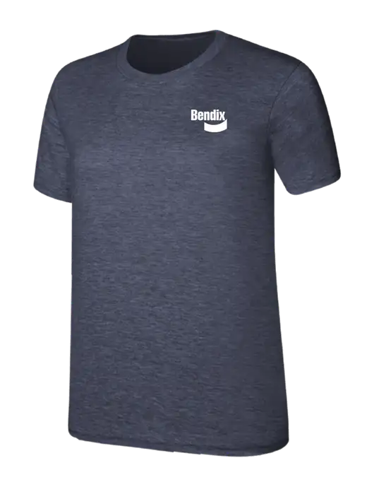 Womens Ring Spun Heather Navy 4.5 oz T-Shirt w/Bendix Logo