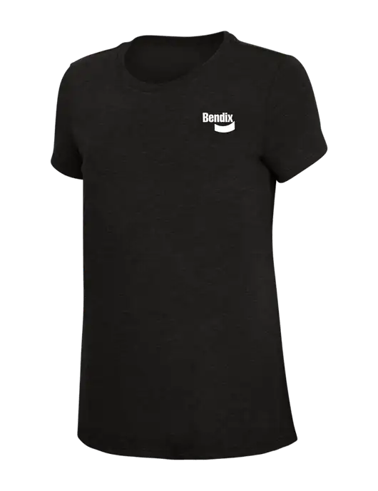 Womens Simply Soft Black 4.5oz Poly/Combed Ring Spun Cotton T-Shirt w/Bendix Logo