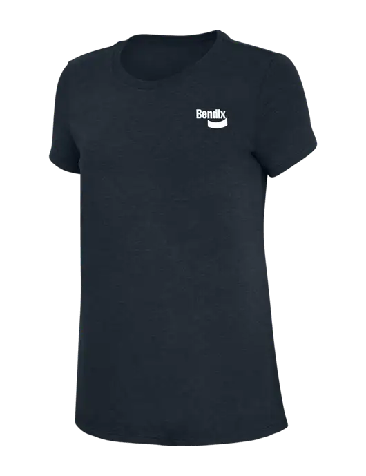 Womens Simply Soft Navy 4.5oz Poly/Combed Ring Spun Cotton T-Shirt w/Bendix Logo