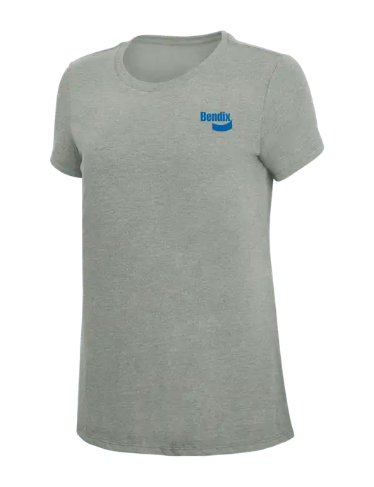 Womens Simply Soft Grey Frost 4.5oz  Poly/Combed Ring Spun Cotton T-Shirt w/Bendix Logo