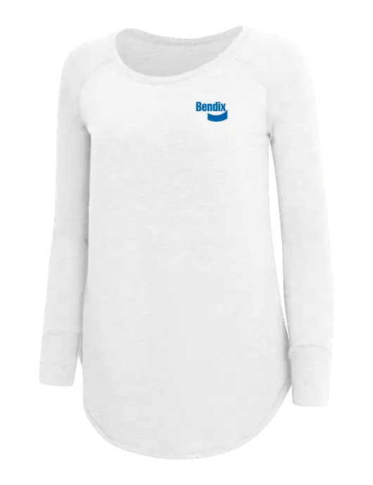 Womens Perfect Wide Collar Tunic Tri-Blend White 4.5 oz T-Shirt w/Bendix Logo