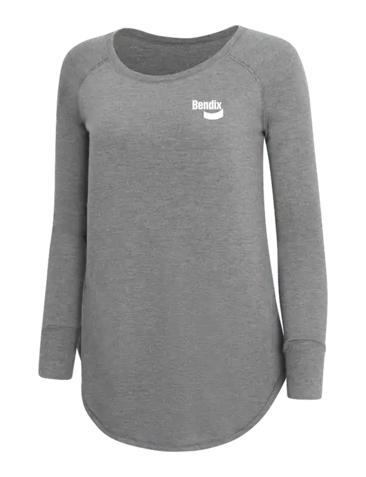 Womens Perfect Wide Collar Tunic Tri-Blend Grey Frost 4.5 oz T-Shirt w/Bendix Logo