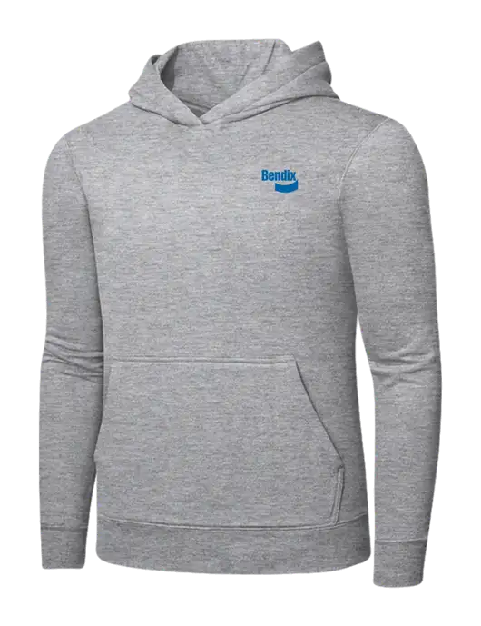 Light Grey Heather 7.8 oz Ring Spun Hooded Sweatshirt w/Bendix Logo