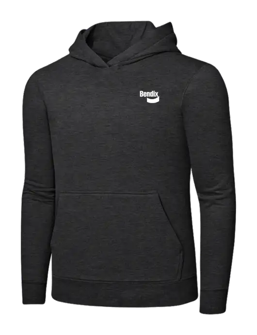 Dark Heather Grey 7.8 oz Ring Spun Hooded Sweatshirt w/Bendix Logo
