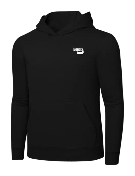 Jet Black 7.8 oz Ring Spun Hooded Sweatshirt w/Bendix Logo