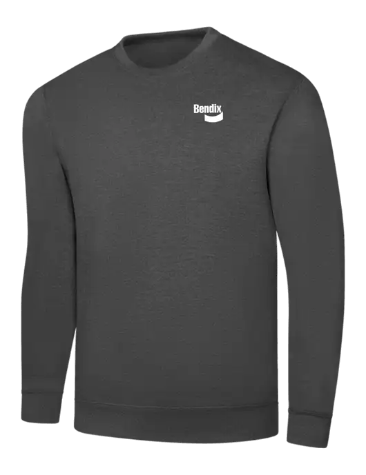 Charcoal 7.8 oz Ring Spun Crew Sweatshirt w/Bendix Logo