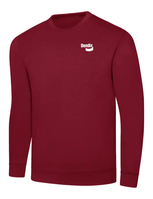 Dark Cardinal 8.5 oz Ring Spun Crew Sweatshirt w/Bendix Logo