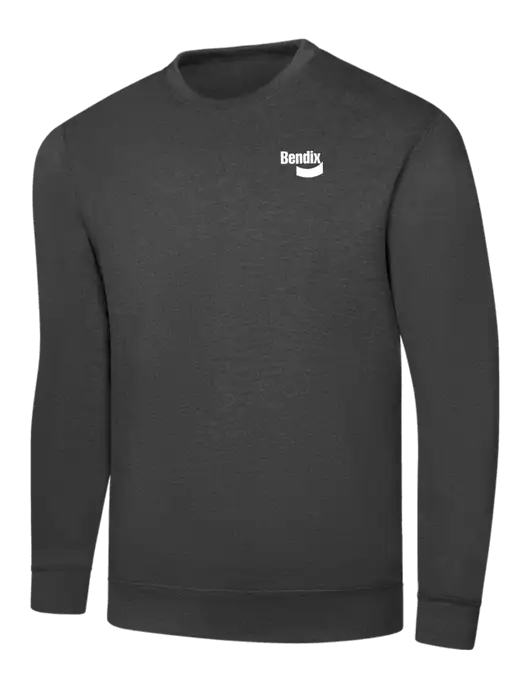 Dark Heather Grey 7.8 oz Ring Spun Crew Sweatshirt w/Bendix Logo