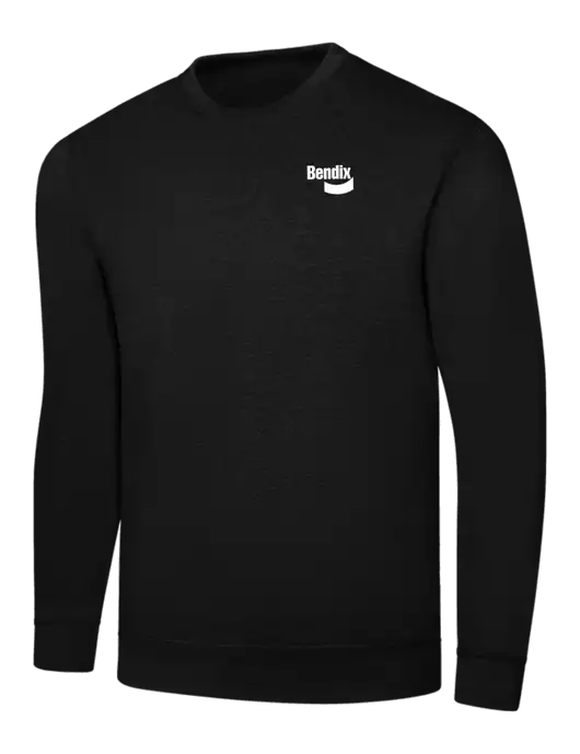 Black 7.8 oz Ring Spun Crew Sweatshirt w/Bendix Logo