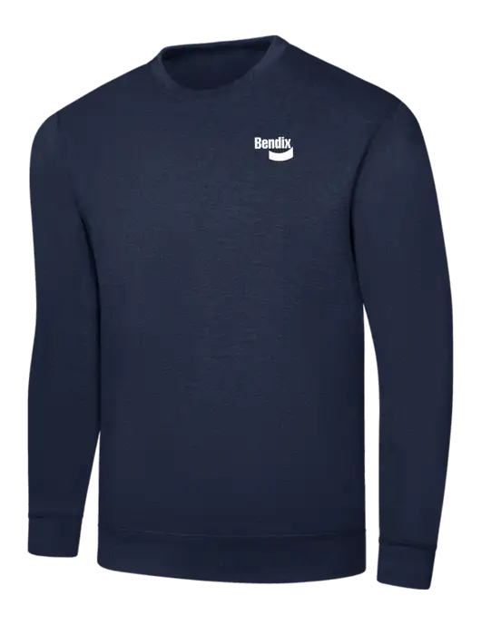 Navy 7.8 oz Ring Spun Crew Sweatshirt w/Bendix Logo