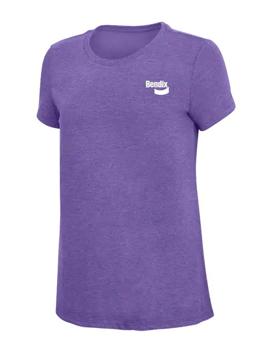 Womens Simply Soft Purple Frost 4.5oz  Poly/Combed Ring Spun Cotton T-Shirt w/Bendix Logo