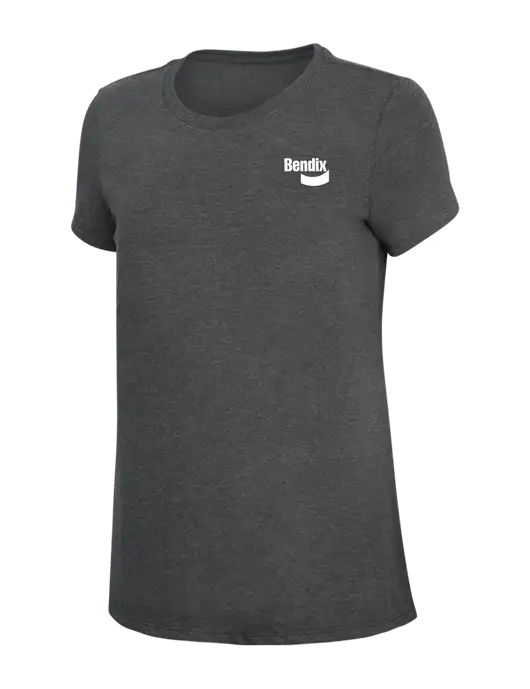 Womens Simply Soft Charcoal 4.5oz Poly/Combed Ring Spun Cotton T-Shirt w/Bendix Logo
