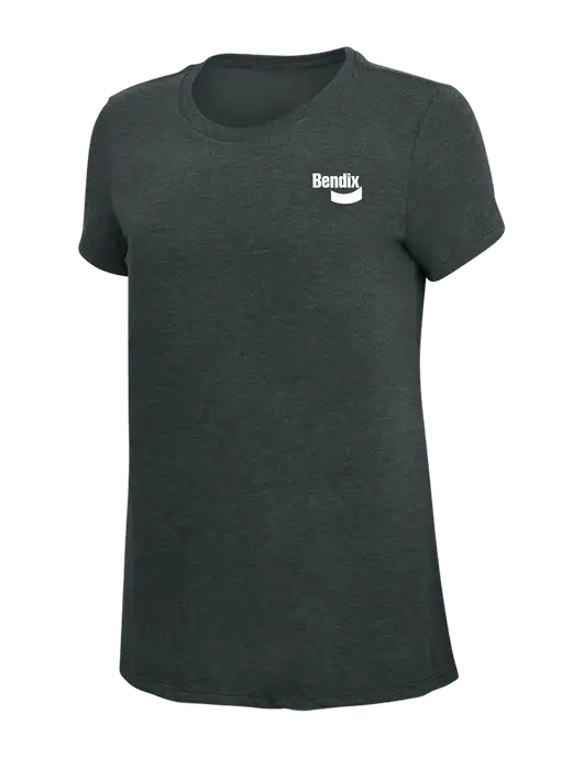 Womens Simply Soft Black Frost 4.5oz Poly/Combed Ring Spun Cotton T-Shirt w/Bendix Logo