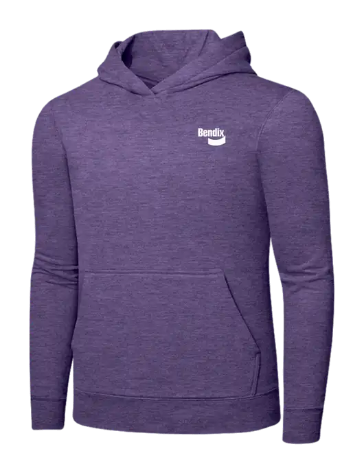 Heather Purple 7.8. oz Ring Spun Hooded Sweatshirt w/Bendix Logo