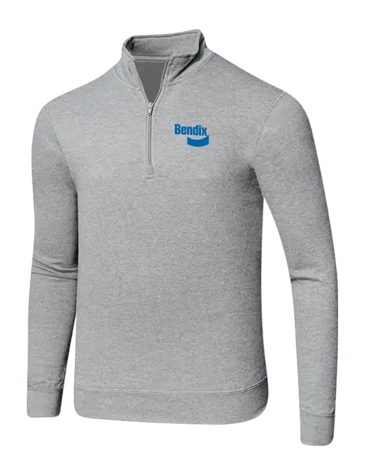 Light Heather Grey 8.5 oz Ring Spun 1/4 Zip Pullover Sweatshirt w/Bendix Logo