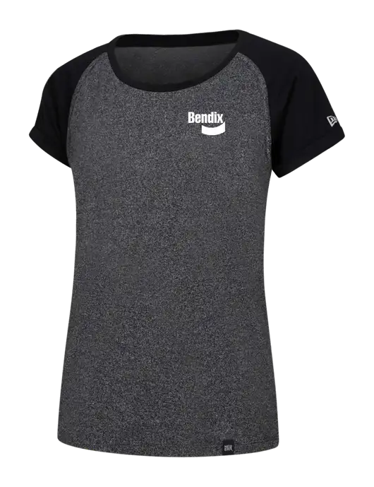 New Era Womens Dark Grey/Charcoal Twist Heritage Blend Varsity Tee w/Bendix Logo