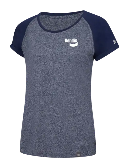 New Era Womens Light Navy Heather/Light Navy Twist Heritage Blend Varsity Tee w/Bendix Logo