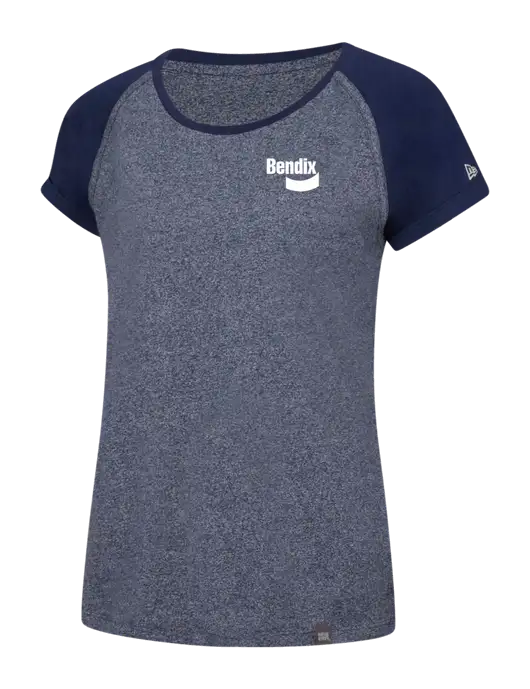 New Era Womens Light Navy Heather/Light Navy Twist Heritage Blend Varsity Tee w/Bendix Logo