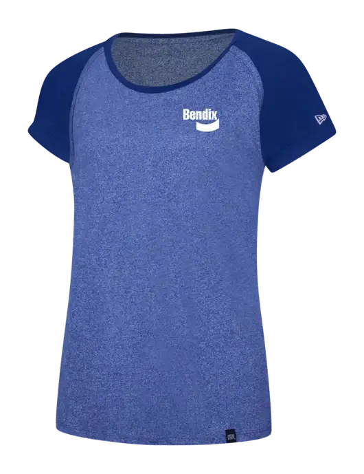 New Era Womens Navy Heather/Navy Twist Heritage Blend Varsity Tee w/Bendix Logo