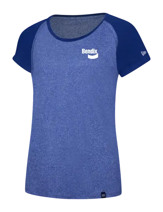 New Era Womens Navy Heather/Navy Twist Heritage Blend Varsity Tee w/Bendix Logo