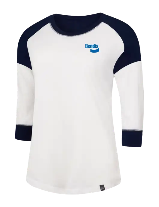 New Era Womens Navy/White Heritage Blend 3/4-Sleeve Raglan Tee w/Bendix Logo
