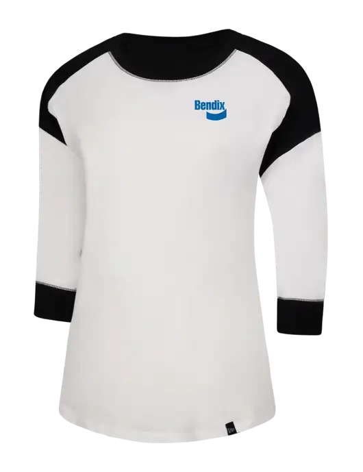New Era Womens Black/White Twist Heritage Blend 3/4-Sleeve Raglan Tee w/Bendix Logo