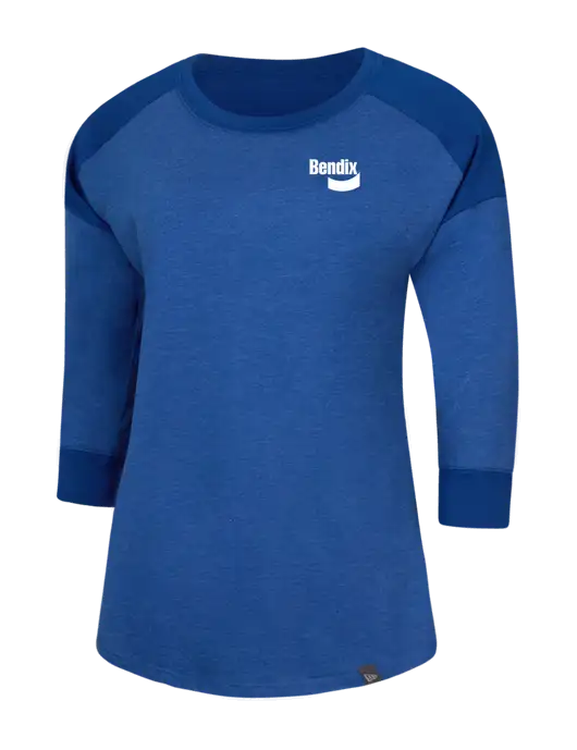 New Era Womens Dark Royal/Royal Heather Heritage Blend 3/4-Sleeve Raglan Tee w/Bendix Logo