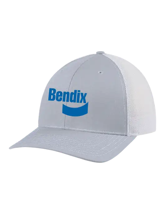 Richardson Adjustable Snapback Original 112 Trucker Cap Light Grey Heather Grey w/White Mesh w/Bendix Logo