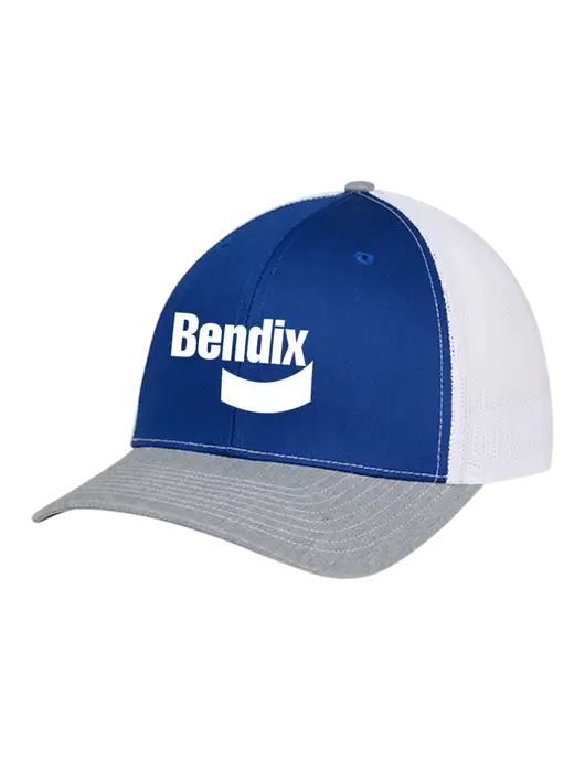 Richardson Adjustable Snapback Original 112 Trucker Cap Royal/HeatherGrey/White Mesh w/Bendix Logo