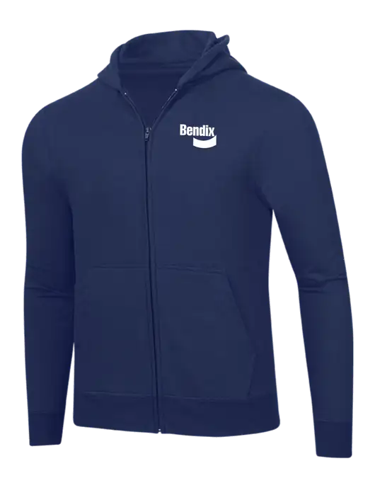 Navy 8.5 oz Ring Spun Zip Hooded Sweatshirt w/Bendix Logo