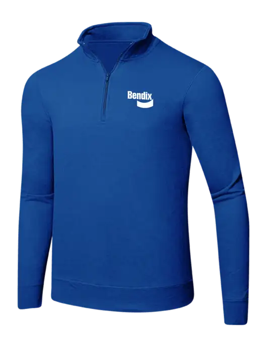 True Royal 8.5 oz Ring Spun 1/4 Zip Pullover Sweatshirt w/Bendix Logo