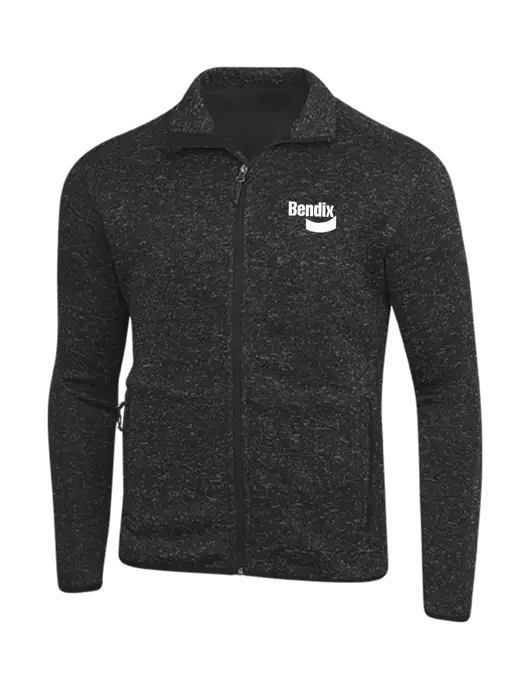 Black Heather Sweater Fleece Jacket w/Bendix Logo