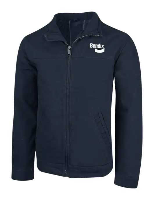 Cornerstone Navy Washed Duck Cloth Flannel Lined Work Jacket w/Bendix Logo