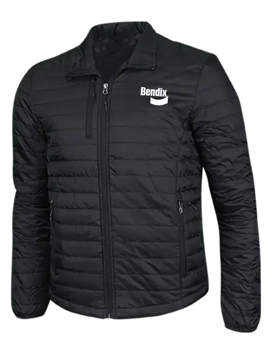 Deep Black Puffy Packable Jacket w/Bendix Logo
