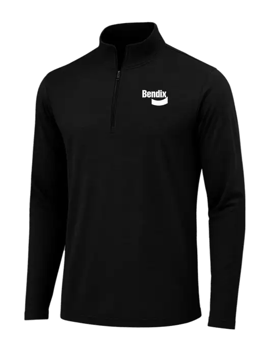 Black Triad Solid Posicharge Tri-Blend Wicking 1/4 Zip Pullover w/Bendix Logo