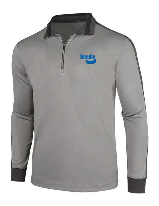 NIKE Athletic Grey/Heather Dark Grey Dry-Fit 1/2 Zip Cover-Up w/Bendix Logo