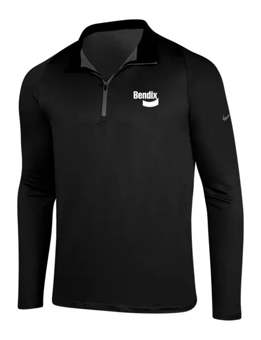 NIKE Black/Dark Grey Dry-Fit Stretch 1/2 Zip Cover-Up w/Bendix Logo