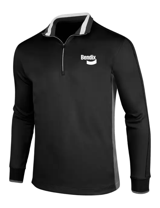 NIKE Black/Dark Grey/White Dry-Fit 1/2 Zip Cover-Up w/Bendix Logo