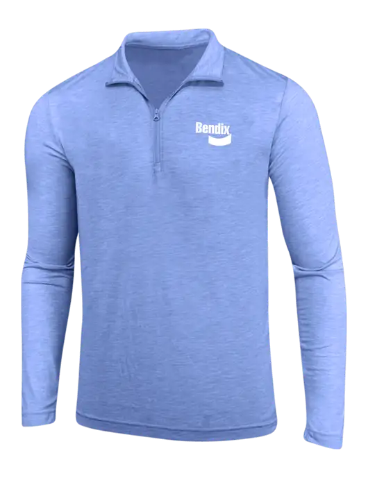 True Royal Heather Posicharge Tri-Blend Wicking 1/4 Zip Pullover w/Bendix Logo
