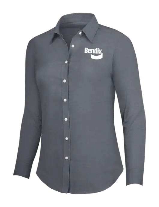 Dark Grey Womens SuperPro Oxford Shirt w/Bendix Logo