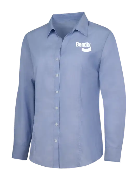Light Slate Blue Womens Crosshatch Easy Care Shirt w/Bendix Logo