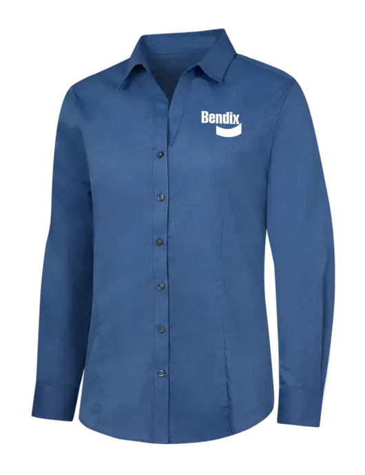 Light Navy Womens Crosshatch Easy Care Shirt w/Bendix Logo