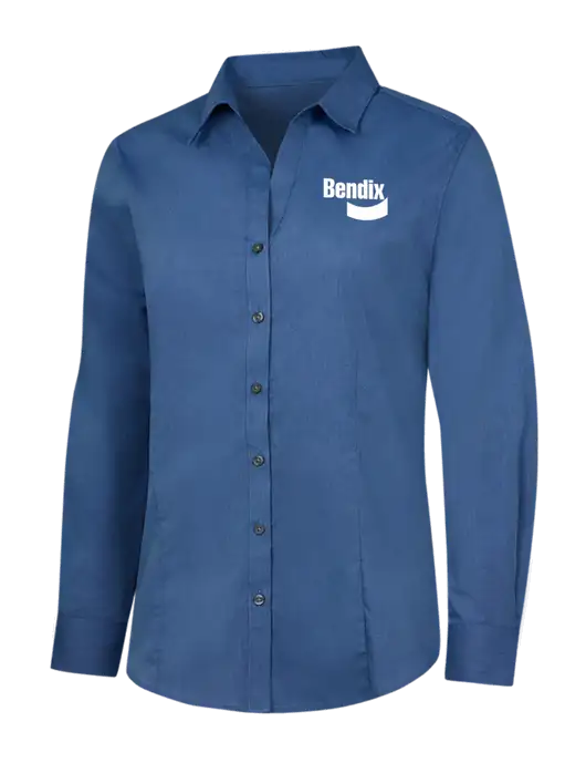 Light Navy Womens Crosshatch Easy Care Shirt w/Bendix Logo