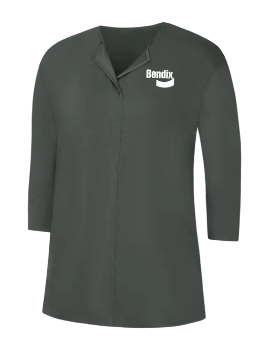 Dark Grey Womens Concept 3/4 Sleeve Soft Split Neck Top w/Bendix Logo