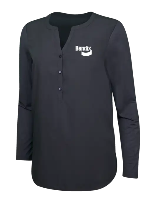 Dark Grey Womens Concept Henley Tunic w/Bendix Logo