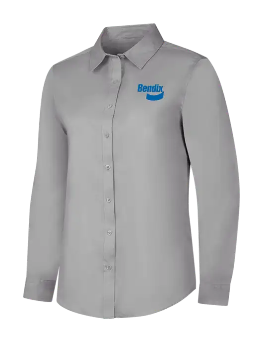 Light Grey Womens Long Sleeve Superpro React Twill Shirt w/Bendix Logo