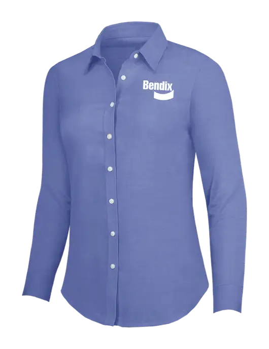 Navy Womens SuperPro Oxford Shirt w/Bendix Logo