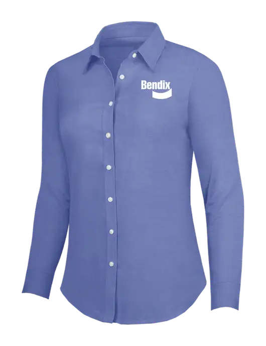 Navy Womens SuperPro Oxford Shirt w/Bendix Logo