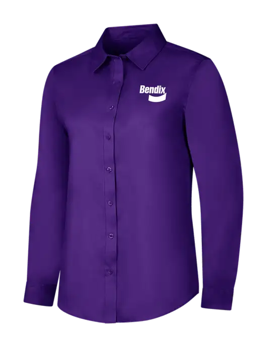 Purple Womens Long Sleeve Superpro React Twill Shirt w/Bendix Logo