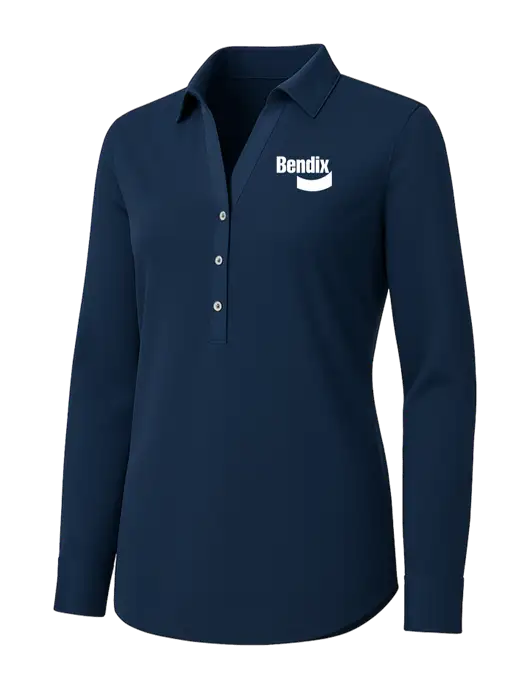 Womens Navy City Stretch Shirt w/Bendix Logo